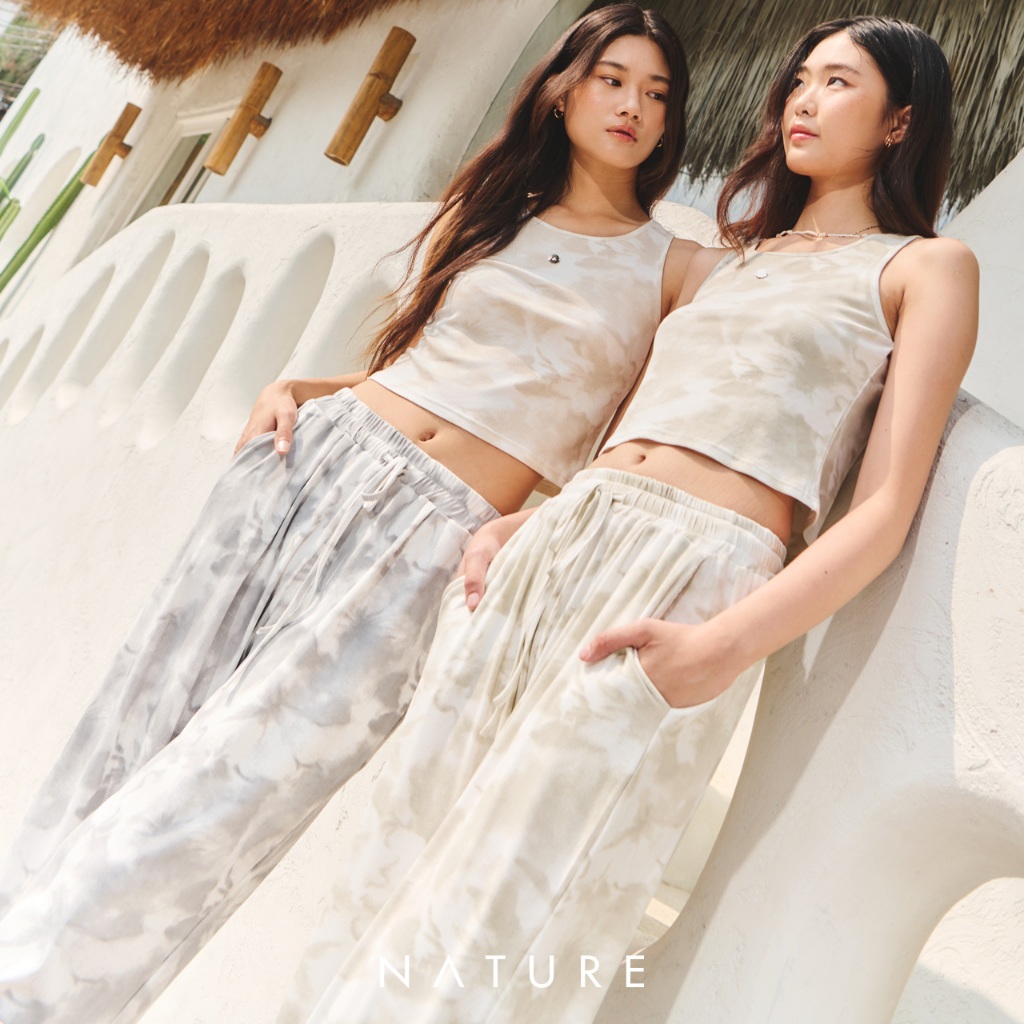 ลด 𝟲𝟬.-พิมพ์ NTBCTT nature.bkk - PTN0168 กางเกงขายาวริบลายฟอก Rib pants