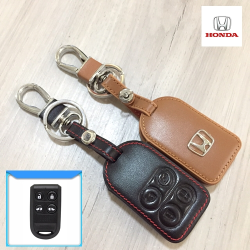 ซองหนังแท้ ใส่กุญแจรีโมทรถยนต์ New Honda Freed รุ่นโลโก้เหล็ก H-เงิน