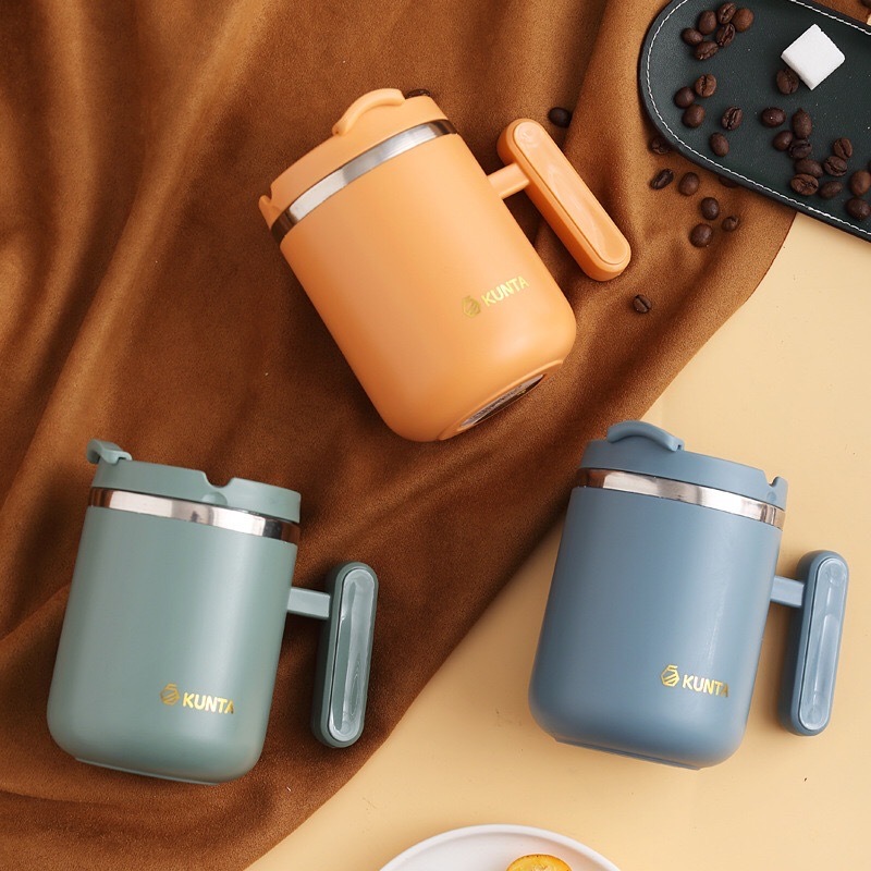 [ลูกค้าใหม่ 1 บาท] แก้วกาแฟ แก้วนม ความจุ480ml. เก็บอุณหภูมิ ร้อน-เย็น ถ้วยสูญญากาศสแตนเลส304