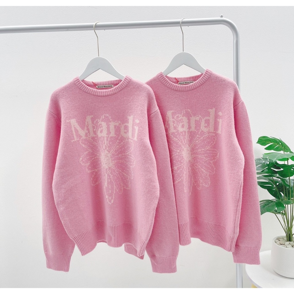 Mardi Flower Cashmere pullover (Cream Pink)