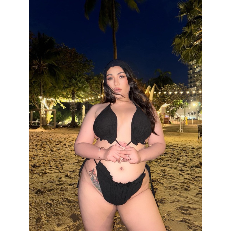 S47เซตบิกินีบานาน่าโบ๊ท บิกินีสาวอวบ ร้านเหมือนฝัน Muenfun PlusSize