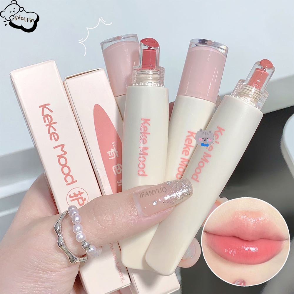 Kekemood ลิปกลอส คริสตัล ลิปกลอส เนื้อเจลลี่ น้ํา ติดทนนาน ลิปสติก สีนู้ด ติดทนนาน สูตรที่ช่วยให้ริมฝีปากชุ่มชื่น สีช