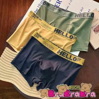 [ส่งจากไทย] 𝑩𝒓𝒂𝑩𝒓𝒂𝑩𝒓𝒂 #p-075 กางเกงในผู้ชาย บ็อกเซอร์ Boxer เนื้อผ้านิ่ม ลาย Hello