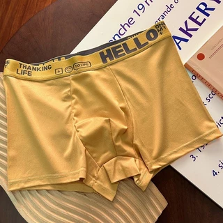 [ส่งจากไทย] 𝑩𝒓𝒂𝑩𝒓𝒂𝑩𝒓𝒂 #p-075 กางเกงในผู้ชาย บ็อกเซอร์ Boxer เนื้อผ้านิ่ม ลาย Hello