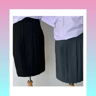 กระโปรงนักเรียนทรงแคบ สีเทา (ผ้าลีวาย) ( รอสินค้า 3-5 วัน )