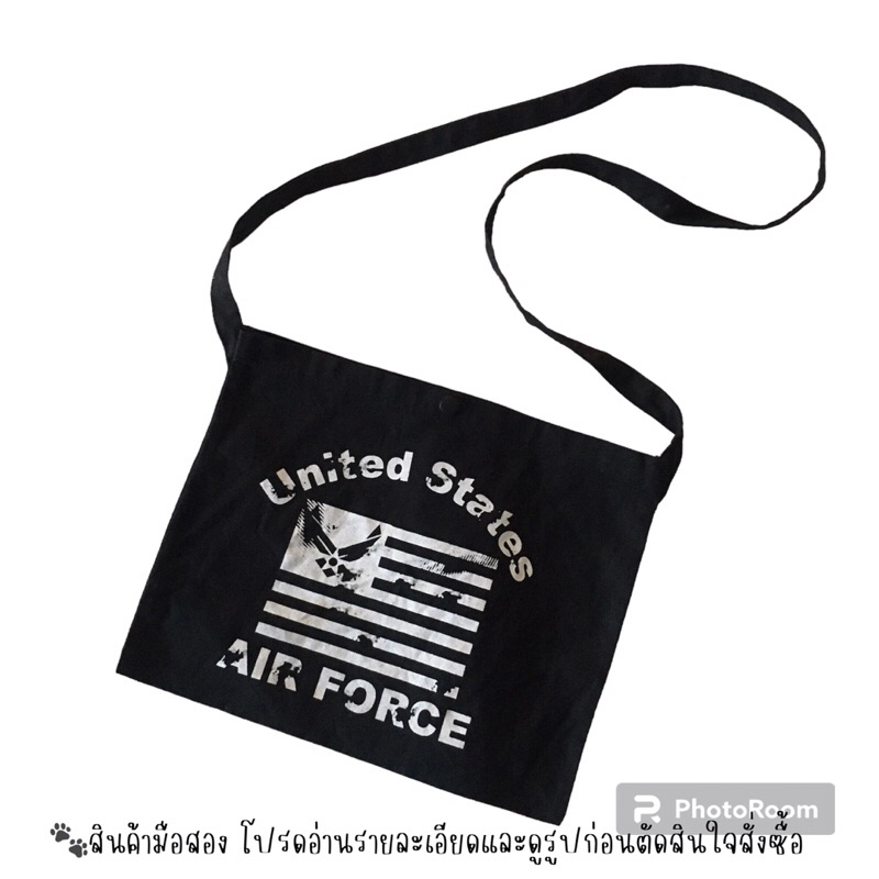 USED/มือสอง •กระเป๋าผ้าครอสบอดี้ US Air Force เท่ห์ๆ