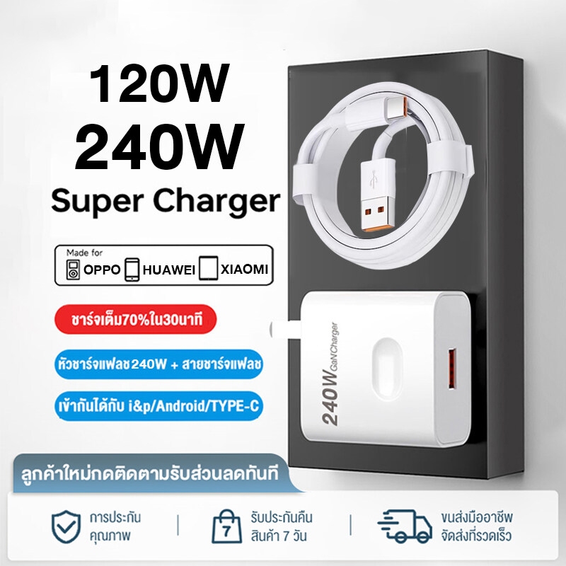 XIAOMI หัวชาร์จ 240W+สายชาร์จ สายชาร์จเร็ว 6A สำหรับ 120W สายชาร์จUSB Type C 6a Super Fast Charging Cable รับประกัน 1ปี