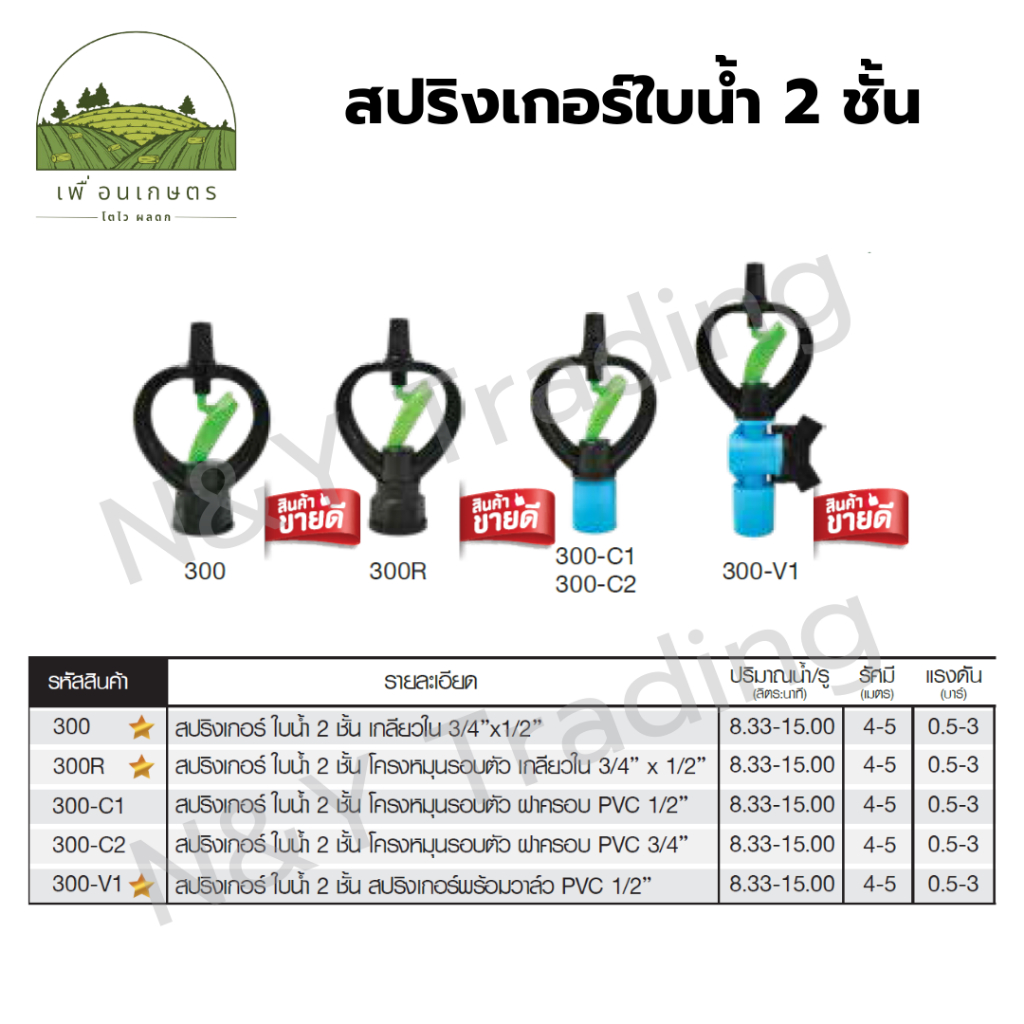 สปริงเกอร์พลาสติก ใบน้ำ 2 ชั้น Springer, double-decker.