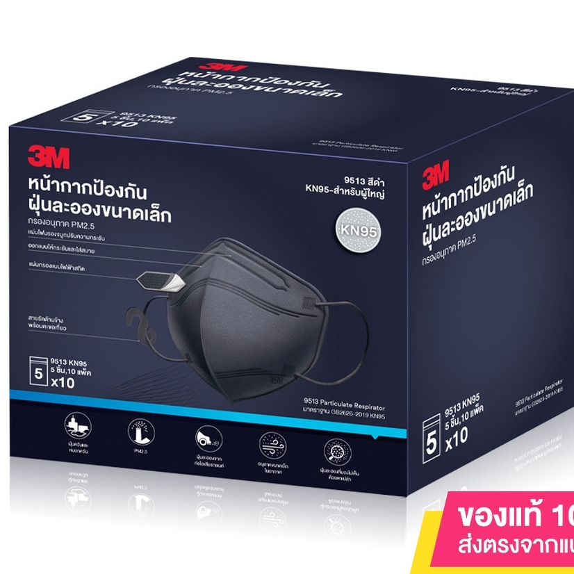 3M KN95 หน้ากากป้องกันฝุ่นละอองขนาดเล็ก 3อง5 ชิ้นM Nexcare ซ(3เอ็มเน็กซ์แคร์) เทียบเท่ากับมาตรฐาน N95