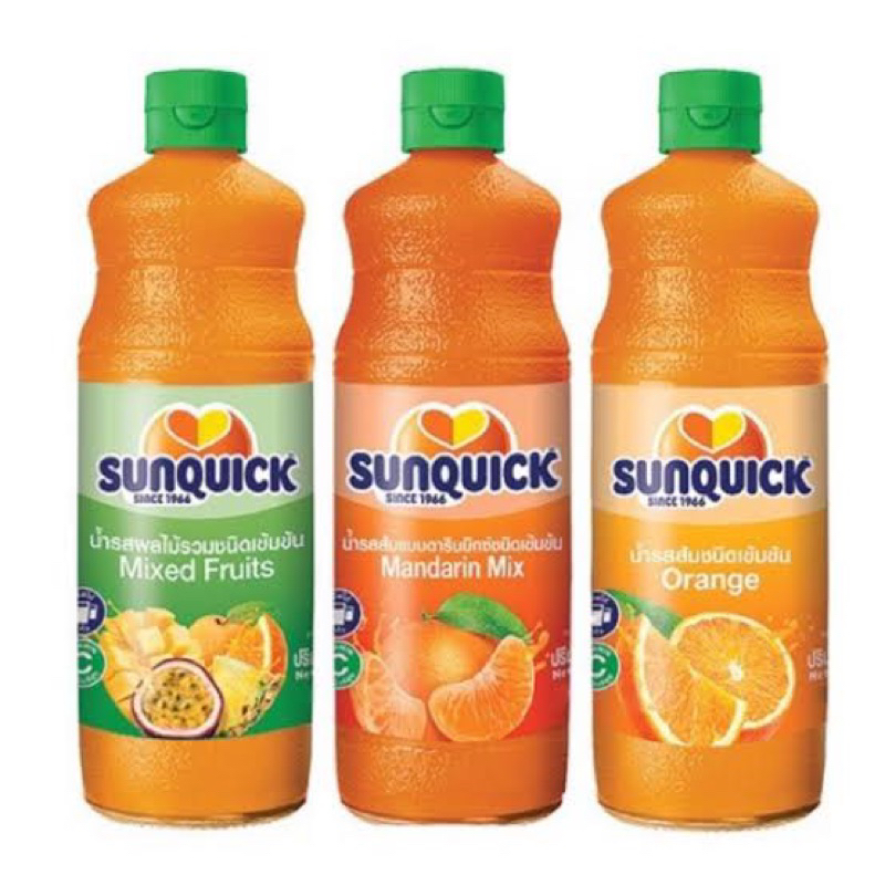 W/F/T Sunquick mandarin mix / orange 330 ml. ขวดเล็ก ซันควิกซ์ น้ำส้มเข้มข้น fl แมนดาริน