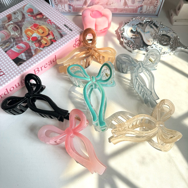 {พร้อมส่ง} กิ๊บโบว์หนีบผมสีหวานcute ribbons กิ๊บติดผมเกาหลี กิ๊บโบว์ (ราคา1ชิ้น)