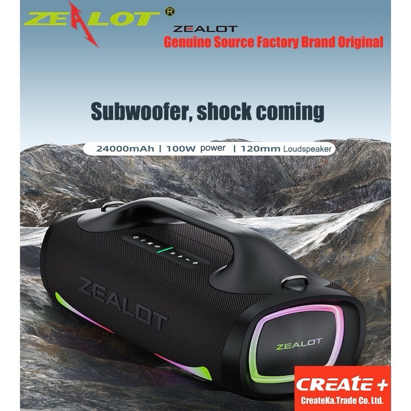 SY Zealot S79 ลําโพงบลูทูธไร้สาย 5.2 80W พลังงานสูง เชื่อมต่อได้หลายแบบ การ์ด AUX TF พร้อมไฟ กันน้ํา