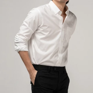 era-won เสื้อเชิ้ต ทรงปกติ Ultrafine Dresshirt แขนยาว สี Double White (ป้ายใหม่)