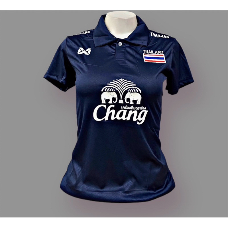 เสื้อกีฬาทีมชาติไทยคอปก ผู้หญิง อก32-38 ทรงเข้ารูป ผ้านิ่มใส่สบาย