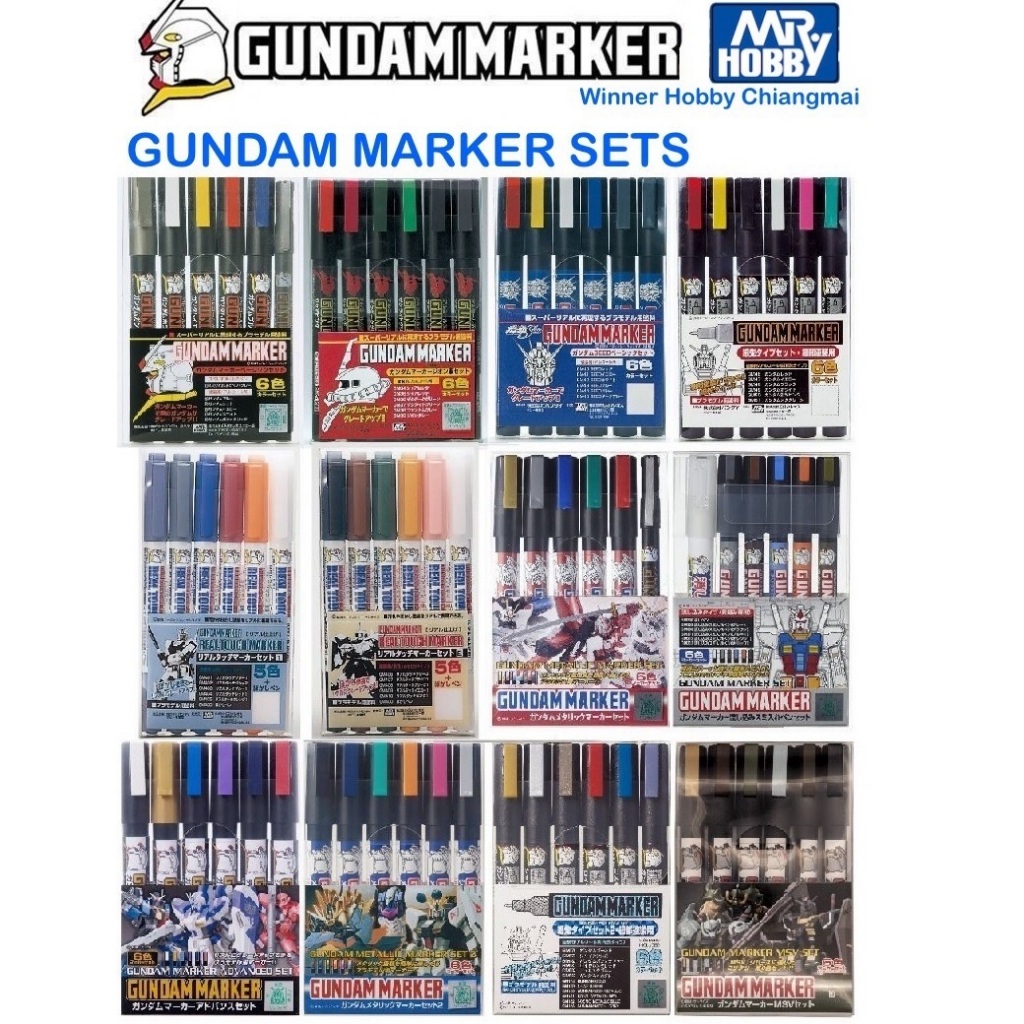 Gundam Marker Sets Mr. Hobby ปากกากันดั้มมาร์กเกอร์