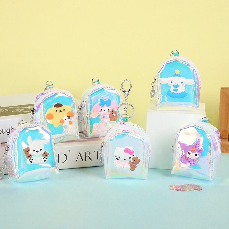 (พร้อมส่ง)CRJ165 กระเป๋าใส่เหรียญ พวงกุญแจ จี้ลิปสติก มีซิป ขนาดเล็ก แบบพกพา