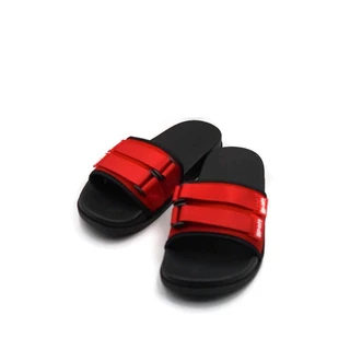 Gpatt : Double Velcro Stripes Sandals รองเท้าแตะสวมผู้หญิงแฟชั่นพื้นนุ่ม ลายคาดหลากสี รองเท้าแตะผู้หญิง รองเท้าแตะใส่สบา