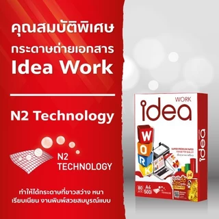กระดาษถ่ายเอกสาร 80 แกรม A4 บรรจุ 5 รีม Idea Work ยกลัง