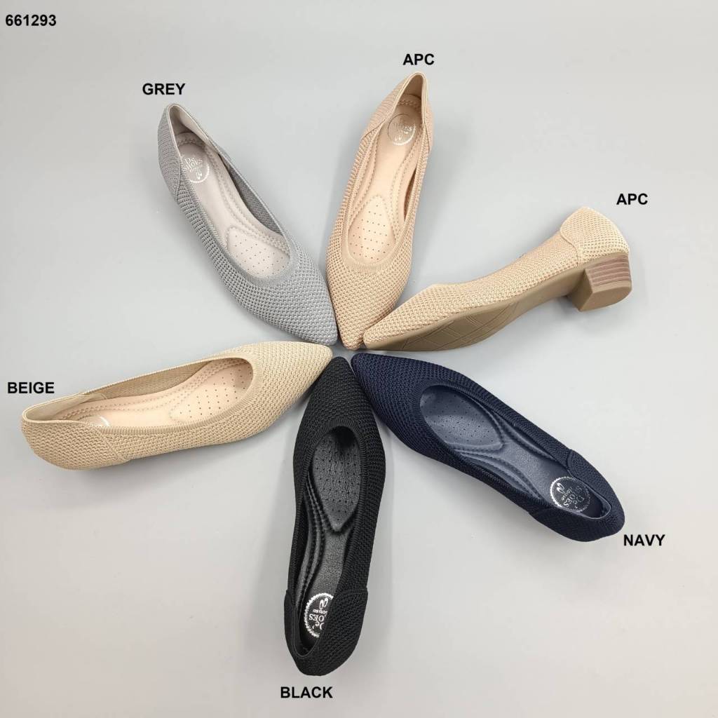 Elastic Shoe size 36-41รองเท้าคัชชูหัวแหลมสูง 3 cm. มีรูเล็กๆระบายอากาศไม่อับเท้า