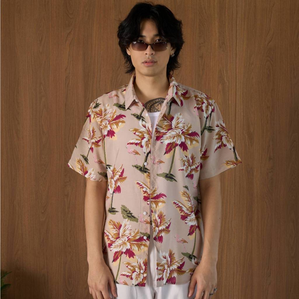 Shirtoria เสื้อเชิ้ตผู้ชาย ลาย flamingo Non Iron