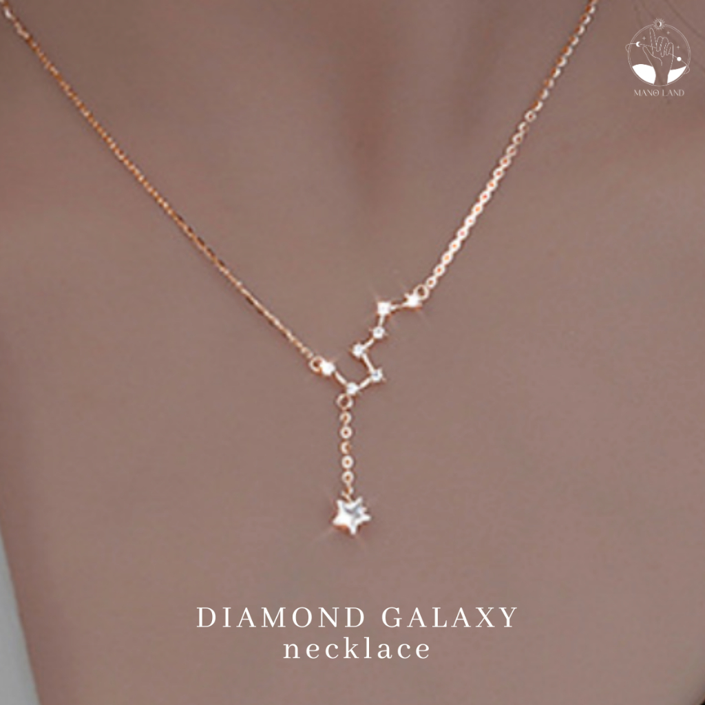 MNL DIAMOND GALAXY สร้อยคอ จี้ประดับเพชร กลุ่มดาวแห่งกาแลคซี่ เครื่องประดับแฟชั่น เงินแท้ ผู้หญิง น่ารัก มินิมอล เกาหลี ราคา ถูกที่สุด ดีลบีเคเค แกลเลอรีภาพที่ 3