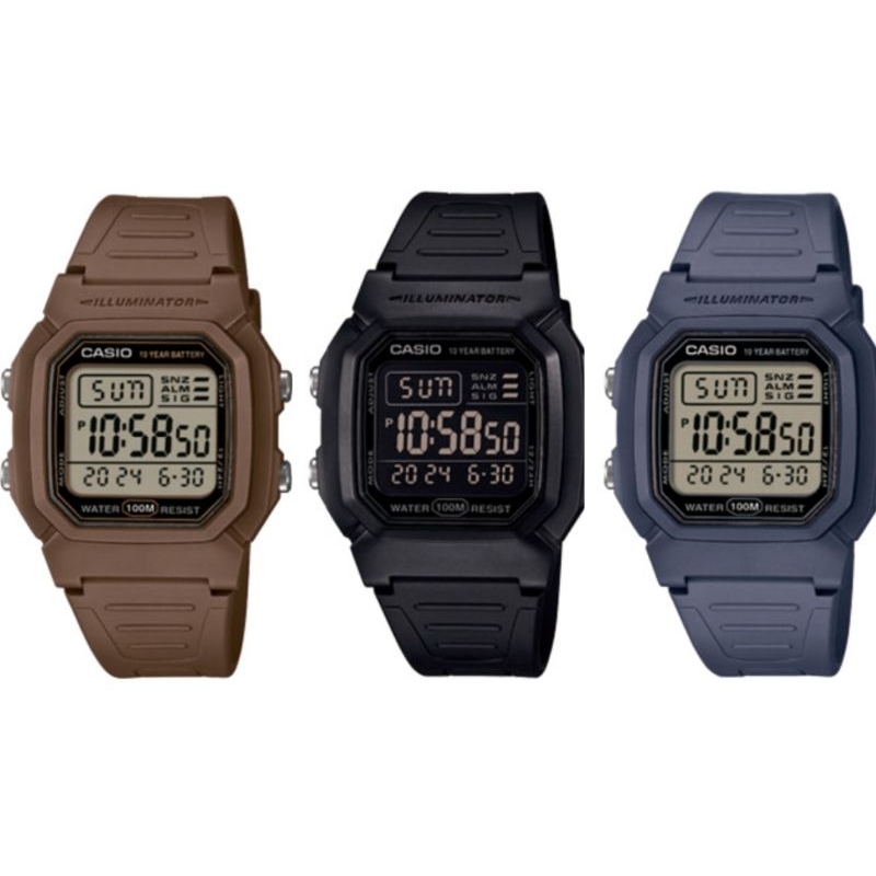 CASIOนาฬิกาข้อมือถ่าน10ปีรุ่นW-800/F-200/F-201 ของแท้รับประกัน 1ปี