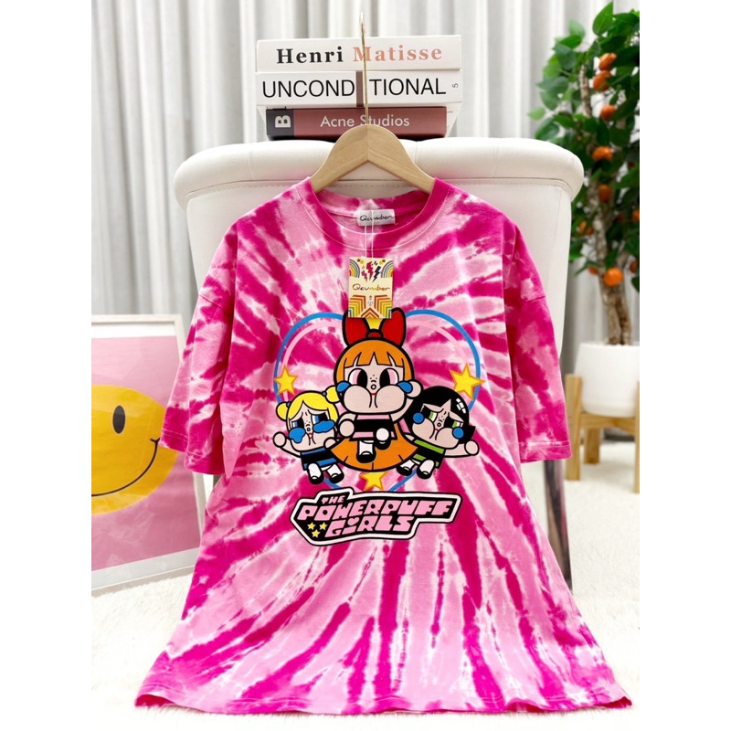 เสื้อยืด⚡️Qcumber⚡️ ลาย PPG | สีมัดย้อม