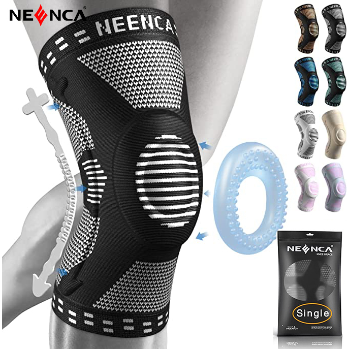 NEENCA สนับเข่ากีฬา สนับเข่า บรรเทาอาการปวดเข่ ด้วยแผ่นเจลสะบ้า ตัวกันโคลงด้านข้าง ลดการกระแทก Knee Support สายรัดเข่า