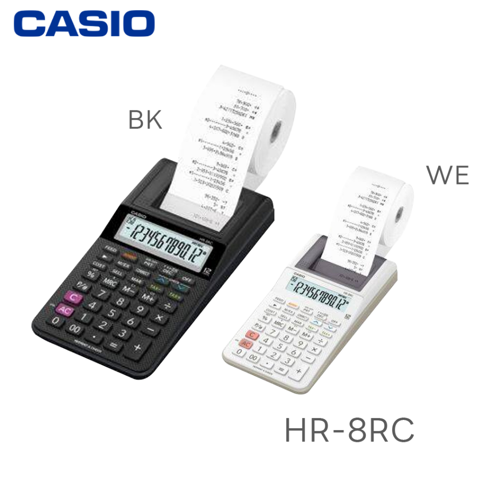 เครื่องคิดเลข CASIO รุ่น HR-8RC ของแท้ รับประกัน 2 ปี