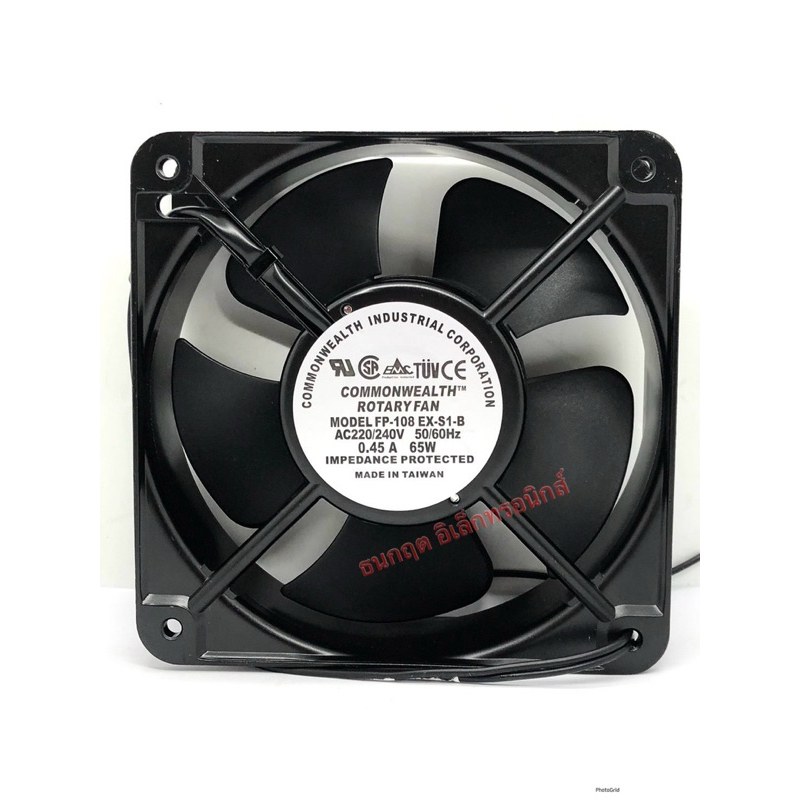 พัดลม 7นิ้ว Model : FP-108 EX-S1-B AC220-240 50/60Hz 0.45A 65W (180x180x60 mm.)