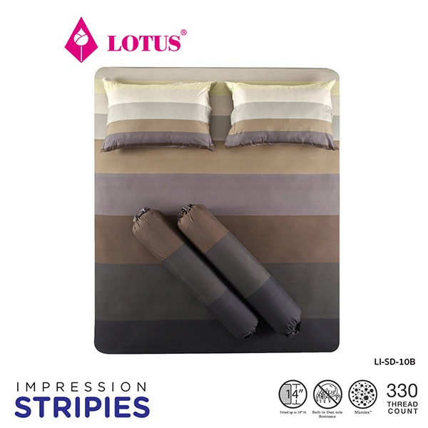 LOTUS ชุดผ้าปู (Clearance) รุ่น Impression Solid , รุ่น Impression Stripies ส่งฟรี