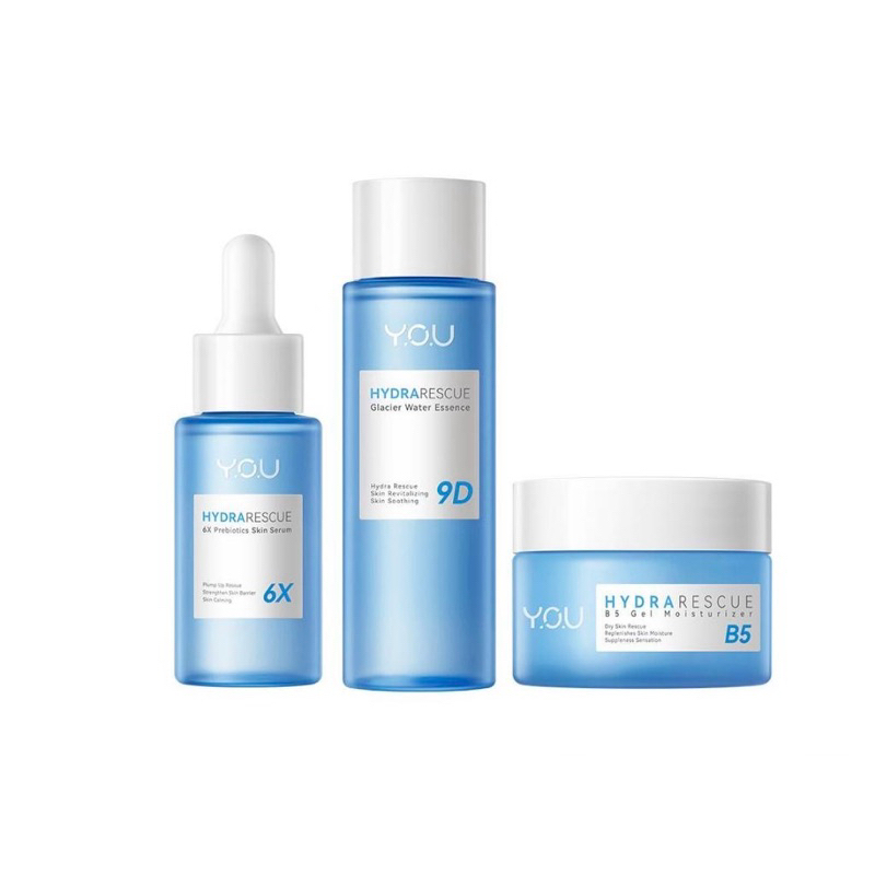 YOU HydraRescue Glacier Water Essence 120ml./serum 30ml./เจลครีม 50g.