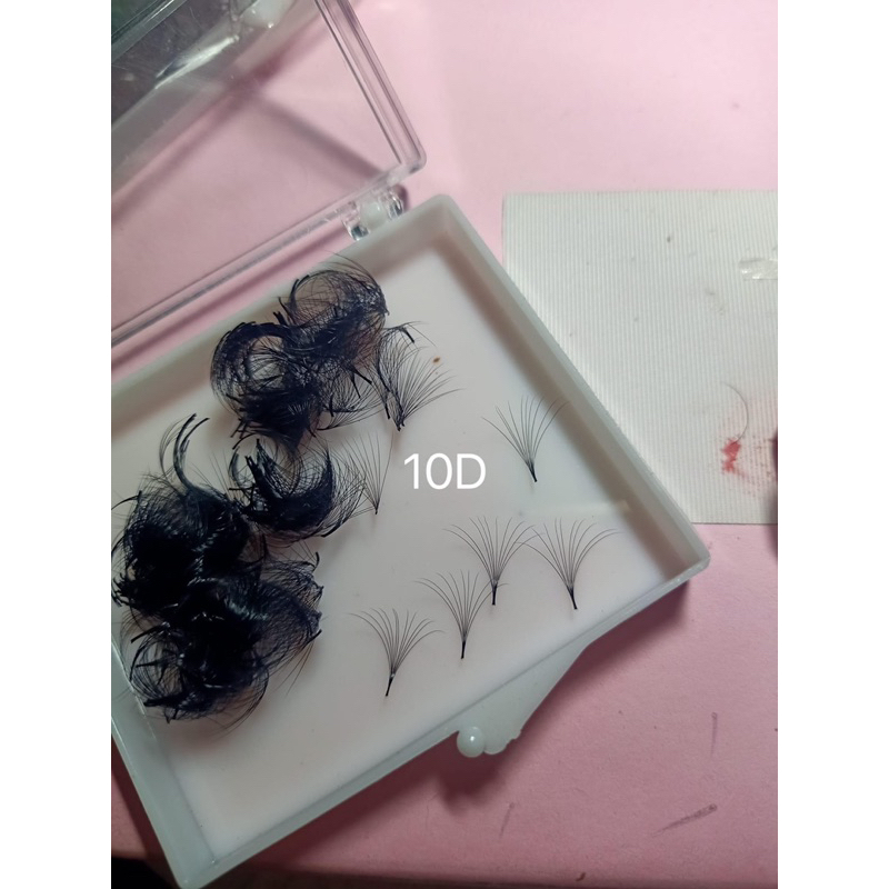 ขนตาจับช่อสำเร็จ10D แยกไซส์150ช่อ