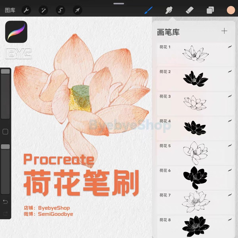 Procreate บรัชดอกบัว