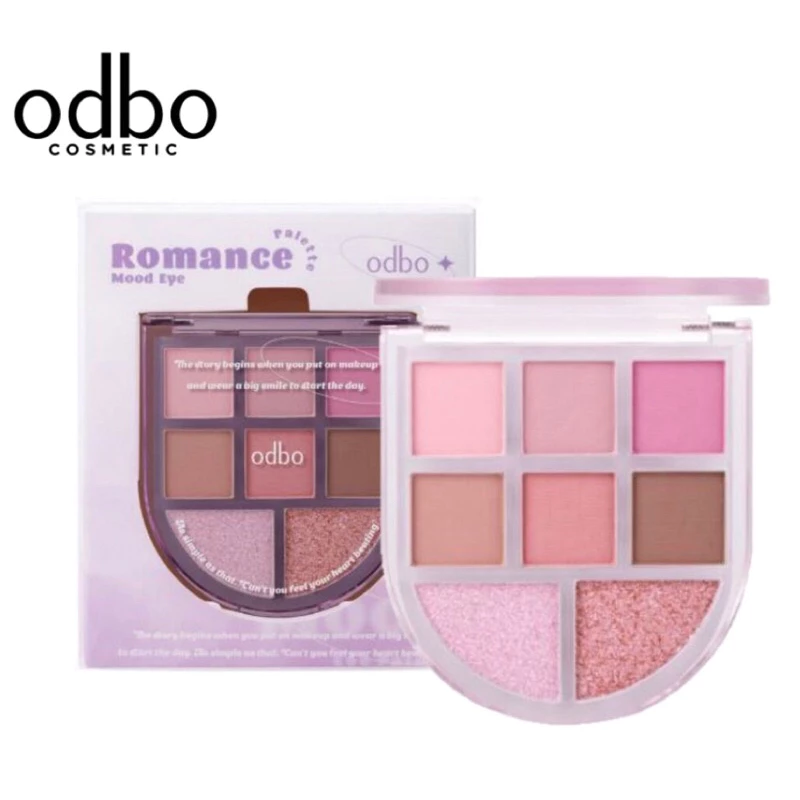 Odbo Romance Mood Eye Palette โอดีบีโอ อายแชโดว์ พาเลท พิกเมนต์แน่น สีสวยชัด เกลี่ยง่าย OD2023 ขนาด 6g