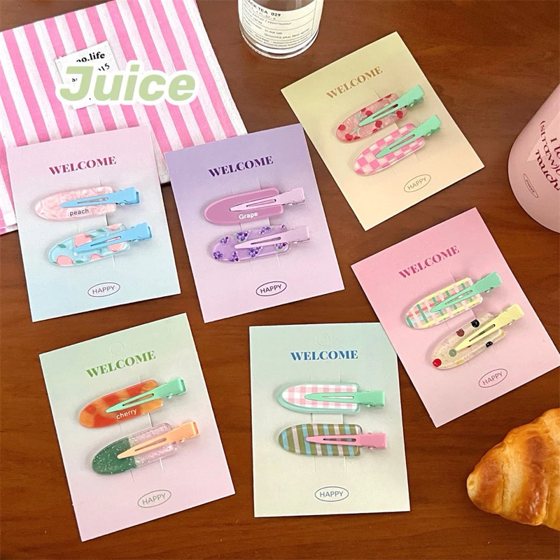 Cute 260 กิ๊บติดผม กิ๊บหนีบผมเตารีด สีหวาน 2 ชิ้น/แพ็ค กิ๊บปากเป็ด