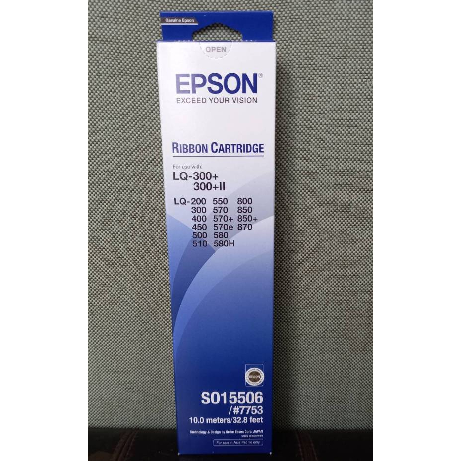 Epson LQ300 #S015506( 7753)แท้ ศูนย์ 100 % ใช้กับปริ้นเตอร์ดอทเมตริกซ์ เอปสัน Lตลับผ้าหมึกดอทฯ สีดำ