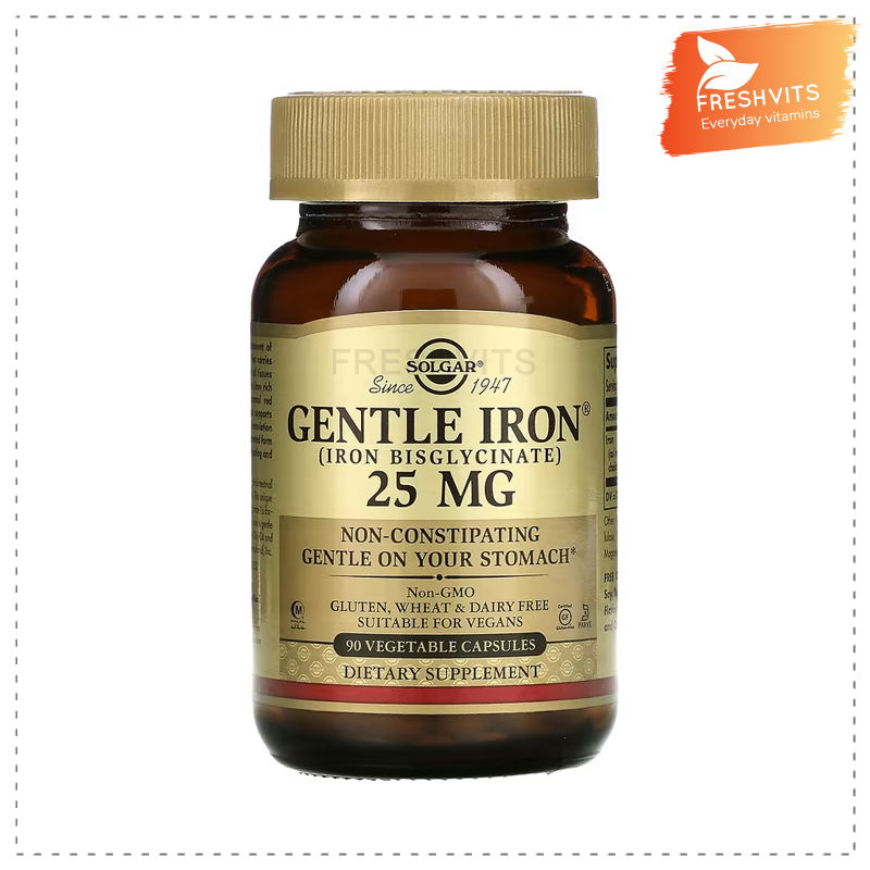 พร้อมส่ง Solgar, Gentle Iron, 25 mg, 90 Vegetable Capsules