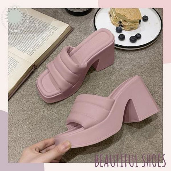 LGfashion สุดปัง รองเท้าส้นสูงแฟชั่น ใส่ง่ายใส่สบายวัสดุทำจากยาง ใส่เที่ยวใส่ออกงานคือมันจึ้งง มีติดตู้ไว้ถือว่าไม่เอาท์