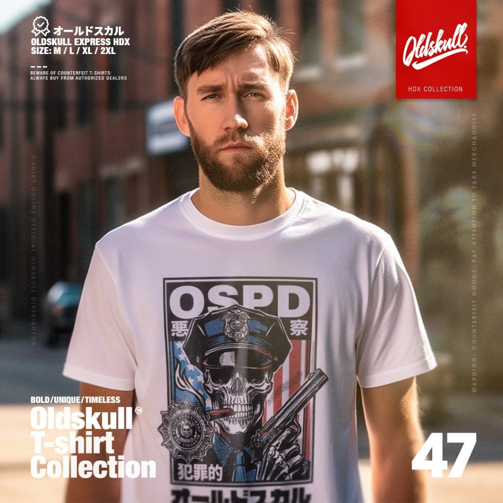 เสื้อยืด OLDSKULL EXPRESS HDX NO.47 ( VIGILANCE IN THE SHADOWS )