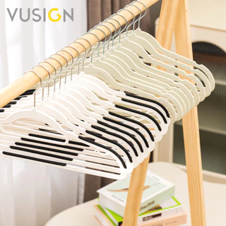 Vusign ไม้แขวน ไม้แขวนเสื้อ ไม้แขวนเสื้อมินิมอล ที่แขวนเสื้อ ขอบกันลื่น Coat Hanger