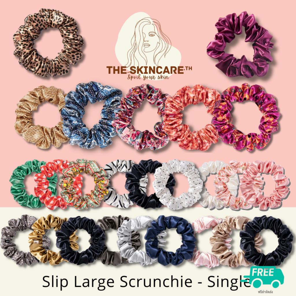*ลดเพิ่มอีก 50% ทักแชท* TheSkincare.TH | Slip Large Scrunchie - Single ยางรัดผม Size Large มาพร้อมกับซิปล็อคของทางร้าน