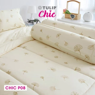 TULIP CHIC พิมพ์ลาย CHIC P08 ชุดเครื่องนอน ผ้าปูที่นอน ผ้าห่มนวม พิมพ์ลายใบแปะก๋วย