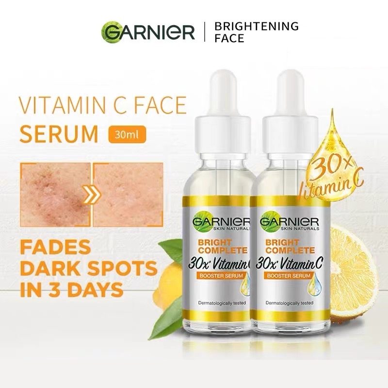 Garnier Vitamin C Booster Serum 30ml กระชับรูขุมขน อนริ้วรอยเ เซรั่มหน้าใส
