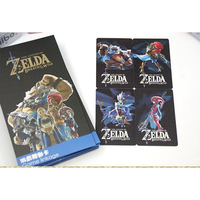 อมิโบ Nintendo Switch amiibo card :Zelda Breath of the Wild  Champion for Set 4 ใบพิเศษ สามารถใช้ได้