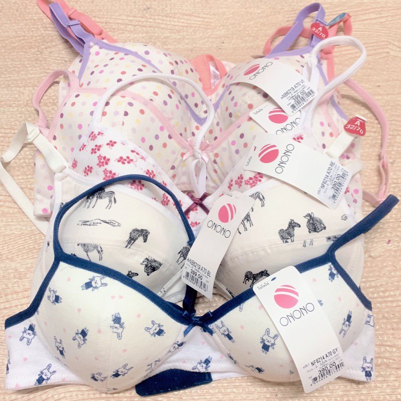 Onono เสื้อในเด็กผู้หญิงแบบมีเต้า ตะขอหลัง รวมลายน่ารักๆ รุ่น NF6214