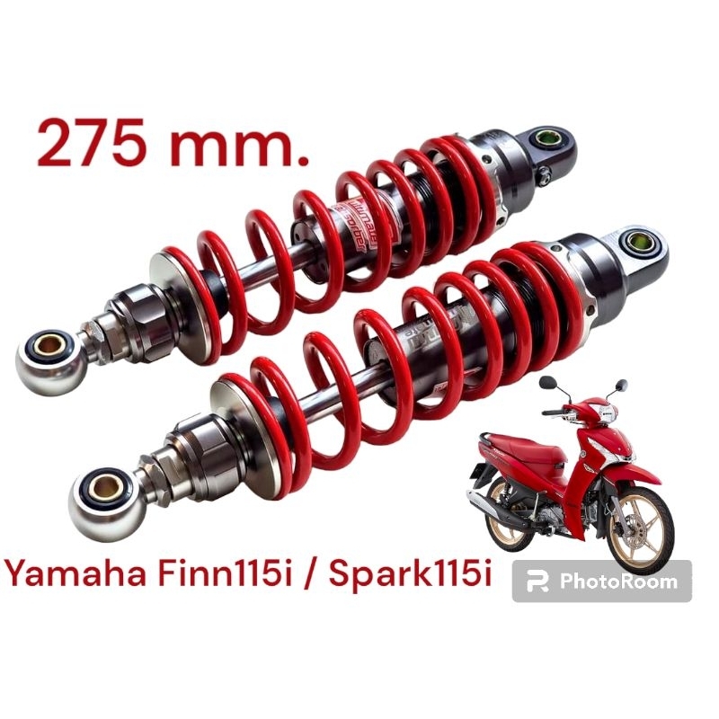 MG Series โช้คหลังแก๊ส สูง275mm. ตรงรุ่นYamaha Finn / Spark115 รับประกันรั่วซึม 6 เดือน