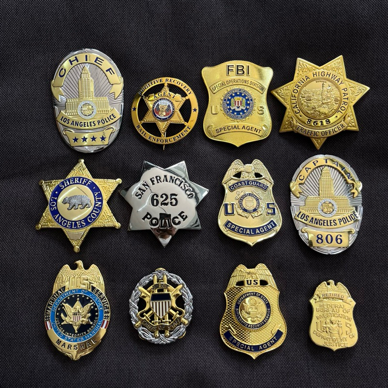 ตราสัญลักษณ์ ตำรวจ ทหาร FBI CIA SHERIFF เข็มกลัด ของสะสม อเมริกัน พร้อมส่ง