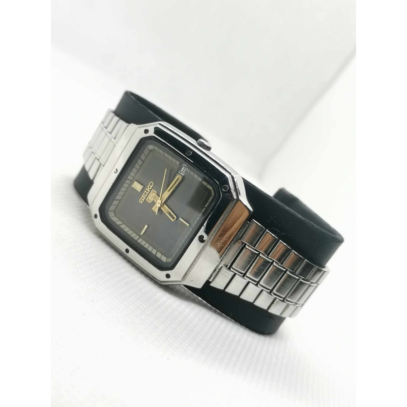 นาฬิกา Seiko 5​ Automatic 6309 Man 1970-1979 Japan หน้า​TV หน้าปัดสีดำ ของแท้100%