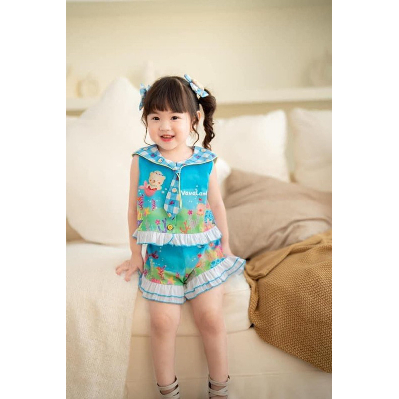 THE LAND OF VAVA x  You sea me ชุดเซทวาวาขาสั้น SIZE 6y/4y